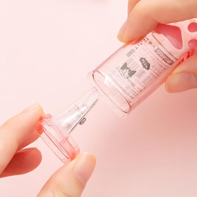 4 Pcs Cute Pink Pencil Sharpener Kawaii Small Manual Cartoon Cat Paw Plastic - Image 2
