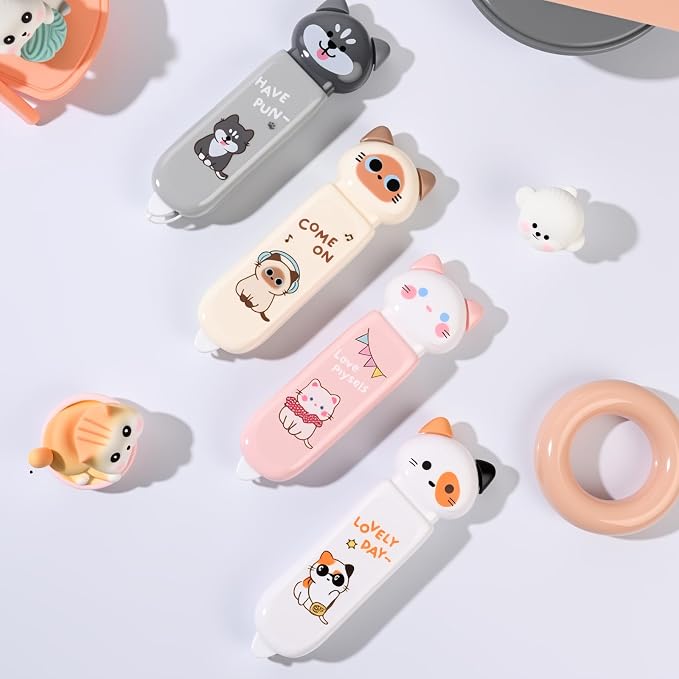 Cute Cat Correction Tape, 3-Count Pack of Correction Tape - Image 3