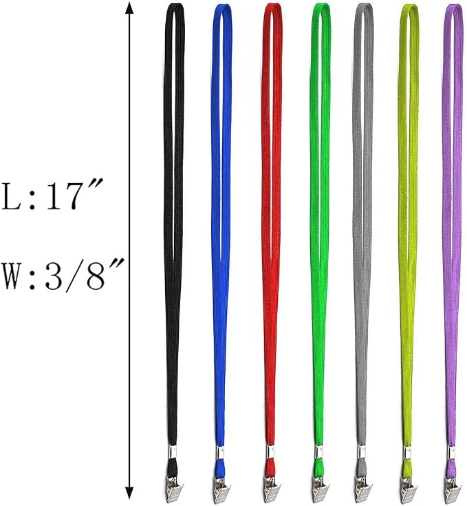 Bird Fiy 50 Pcs Cotton Lanyards Bulldog Clip 32-inch Flat Braid Neck Lanyard - Image 3