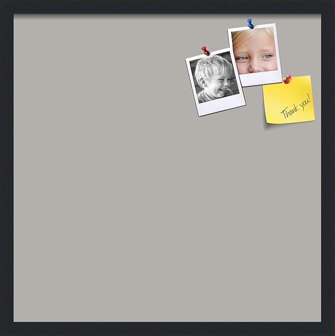 PinPix 22x22 Inch Cork Bulletin Board. This Decorative Framed Pin Board Comes with Dark Stone Design and a Satin Black Frame. Ideal for Home Office Decor or Message Board (PinPix-1808)-DeskLoop Office