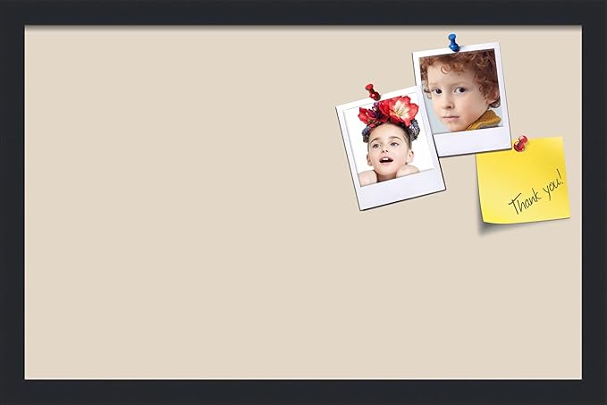 PinPix 22x14 Inch Cork Bulletin Board. This Decorative Framed Pin Board Comes with Desert Pastel Design and a Satin Black Frame. Ideal for Home Office Decor or Message Board (PinPix-1815)-DeskLoop Office