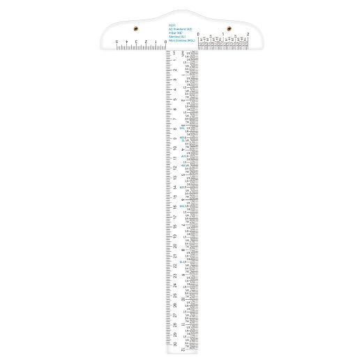 12" Clear Acrylic T-Square Ruler by CYFUNDESIGN