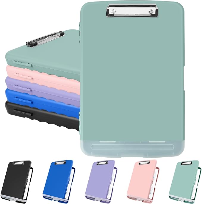Meiikun Clipboard with Storage, Plastic Clipboards 8.5x11 with Pen Holder by Meiikun