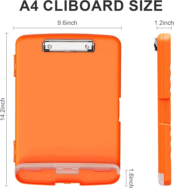 Plastic Clipboard with Storage, 8.5 x 11 Storage Organization Box Side-Opening - Image 2