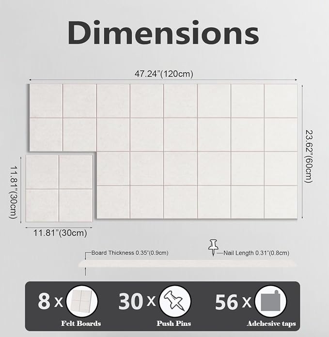G Gamit Large Felt Wall Tiles Bulletin Board, Large Cork Board Alternative - Image 2