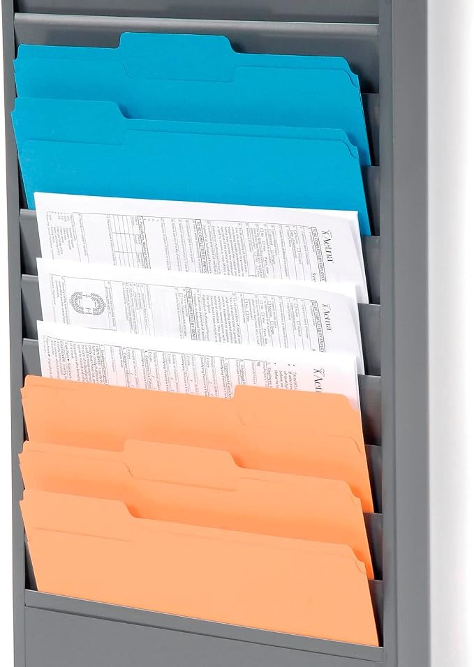 Global Industrial Steel Medical Chart Hanging Wall File Holder, 11 Pockets - Image 3