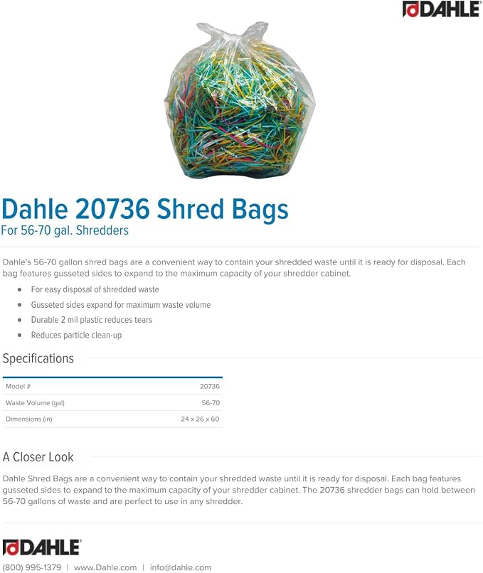 Dahle 20736 Shred Bags w/Gusseted Sides - Image 2