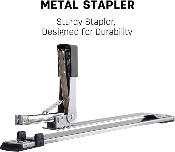 Deli Long Reach Stapler with 1000 Staples, 20 Sheet Capacity, Long Arm Standard - Image 5