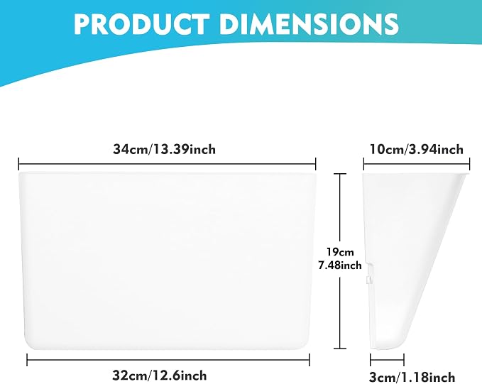 EASEPRES 3 Pack White Plastic Single Pocket Hanging File Organizer, Wall Mount - Image 2