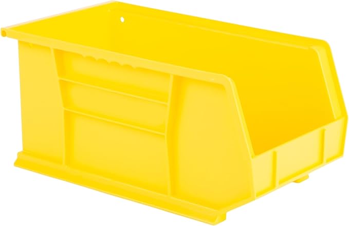 Hudson Exchange 15" x 8" x 7" (6 Pack) Plastic Stackable Storage Bin and Hanging Container, Yellow-DeskLoop Office