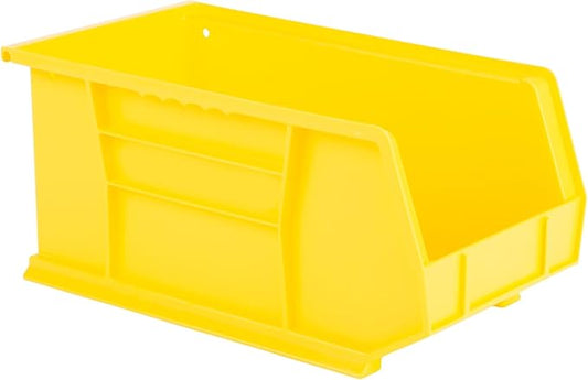 Hudson Exchange 15" x 8" x 7" (6 Pack) Plastic Stackable Storage Bin and Hanging Container, Yellow-DeskLoop Office