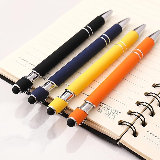 Oddmoal Ballpoint Pen with Stylus Tip, Soft Touch Click Pen, 2 in 1 Metal Pens - Image 5