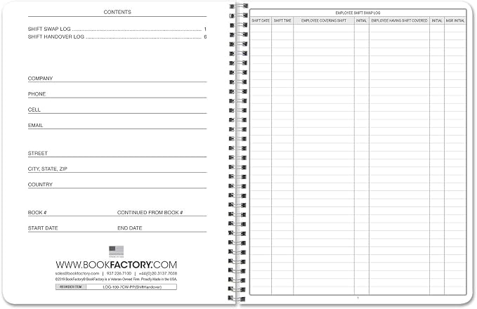 BookFactory Shift Handover Log Book Nurse Shift Hand Over Communications - Image 2