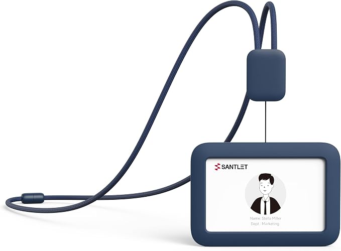 Lanyards for ID Badges Holder, SANTLET Silicone ID Badge Holder Name Card Case by SANTLET