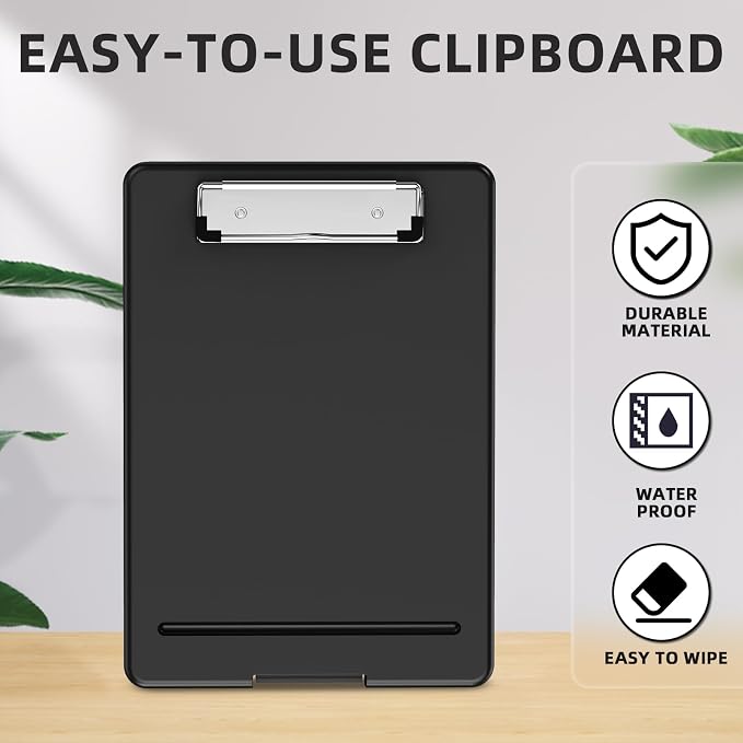 Clipboard with Storage, Plastic Storage Nursing Slim Clipboard with Low Profile - Image 7