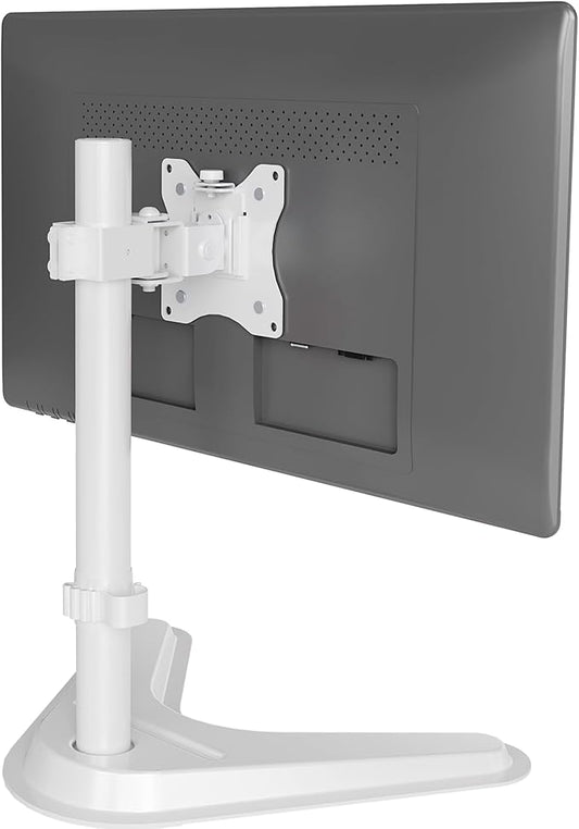 Claiks Monitor Mount, Ergonomic Adjustable Monitor Stand for Max 32 inch Screens, Adjustable Stand up to 20 lbs, VESA Mounting Holes 75&100mm, White-DeskLoop Office