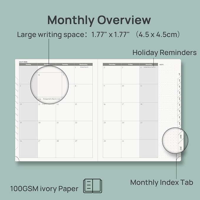 POPRUN 2026-2027 Academic Planner, Large Size 8.5" x 10.5", Weekly and Monthly - Image 4