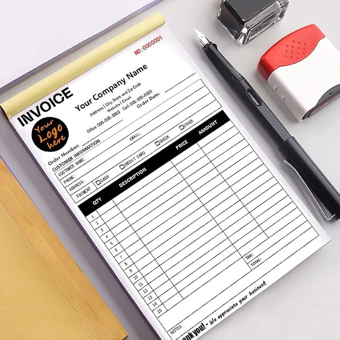 Personalized Invoice Book Custom 2 Part/3 Part Receipt Book Quote Estimate - Image 3