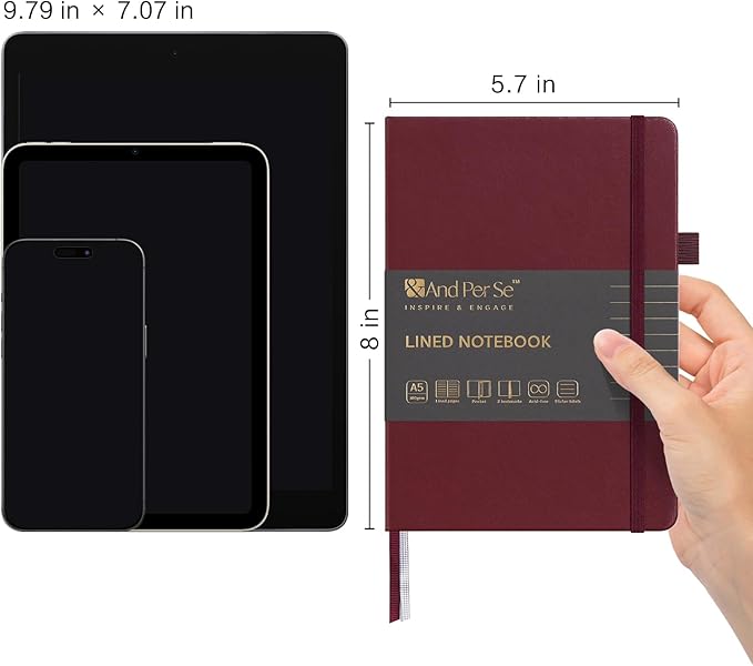 &And Per Se Lined Notebooks 3-Pack Gift Set, A5 Hardcover Journals, 160 Pages - Image 2