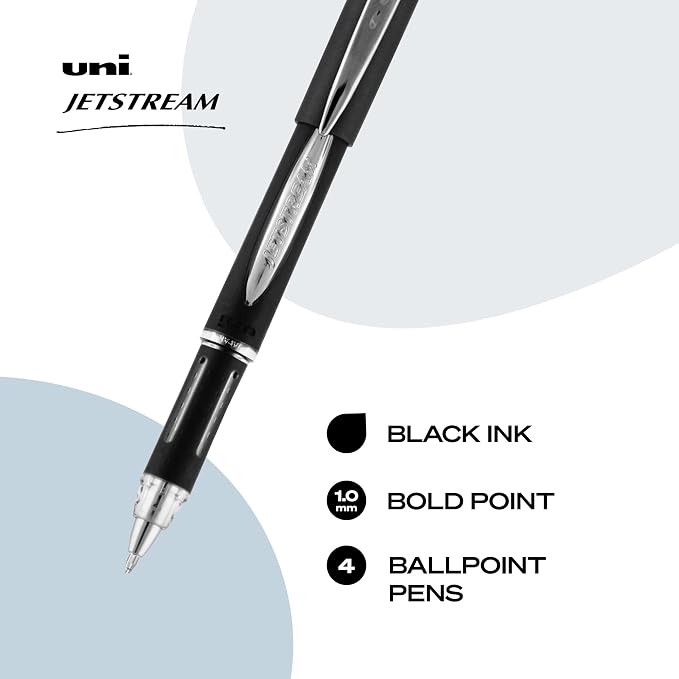 uniball Jetstream Ballpoint Pens, Medium Point, 4 Pack - Image 2