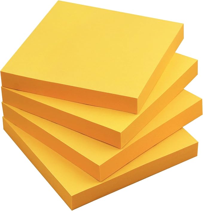 Sticky Notes 3x3 Self-Stick Notes Bright Colors Sticky Notes 4 Pads 100 by EasternWolf