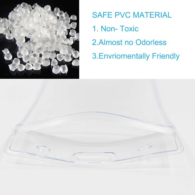 Vertical ID Badge Holders Sealable Waterproof Clear Plastic Holder, Fits - Image 7