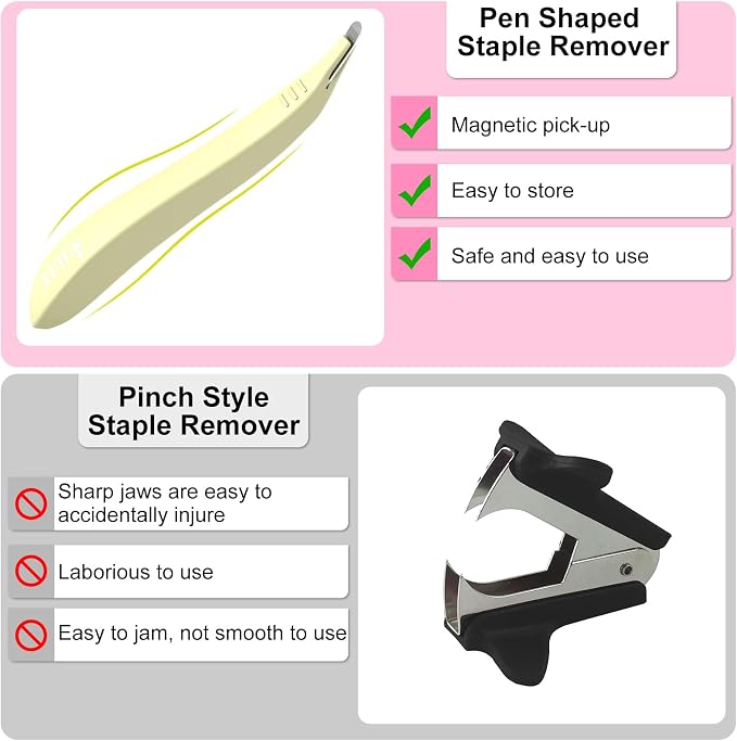 ThinkLearn Magnetic Staple Remover 20 Pack, Pen-Shaped Staple Puller | Quick - Image 9