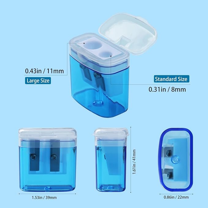 XYW 24 Pack Compact Dual-Hole Manual Pencil Sharpeners - Image 2