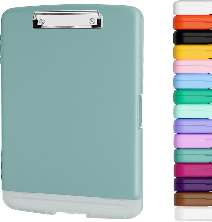 Piasoenc Clipboard with Storage, 8.5 x 11 Organization Box with Pen Holder and by Piasoenc
