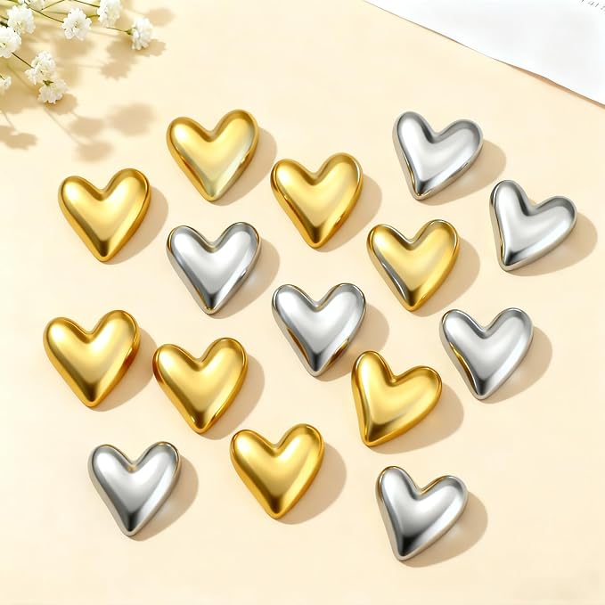 60Pcs Cute Decorative Push Pins Gold Silver Heart Thumb Tacks Pins - Image 7