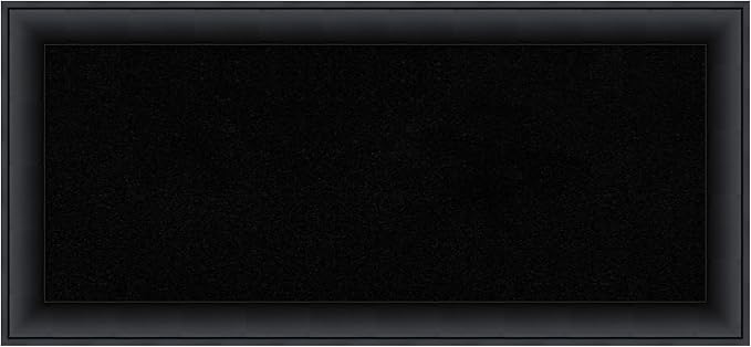 Amanti Art Black Cork Board for Wall, 15x33 Vision Board with Black Wood Frame, Medium Corkboard Office Decor for Home Organization, Modern Corkboard Pinboard to Display Items for Home Organization-DeskLoop Office