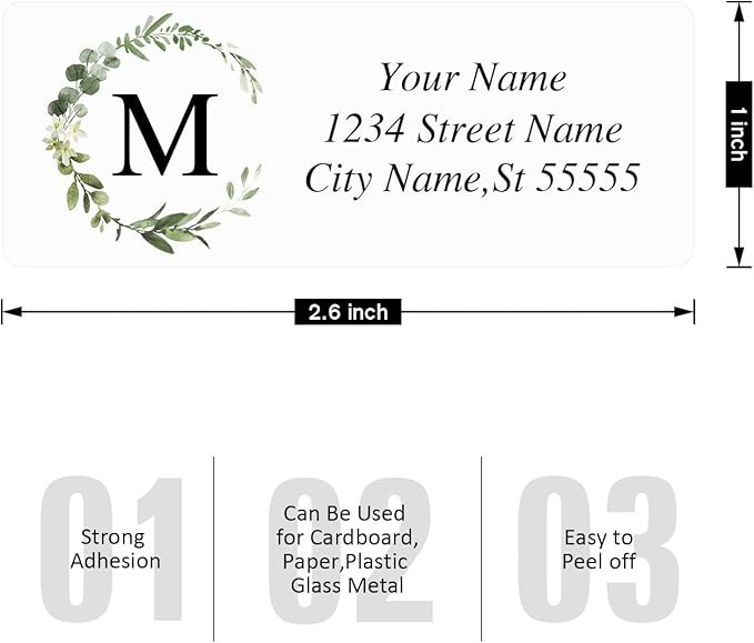 Custom Address Labels - Personalized Address Labels with Strong Adhesion, Can Be Used for Cardboard, Paper, Plastic, Glass, Metal (2.6x1 Inch, Set of 280)-DeskLoop Office