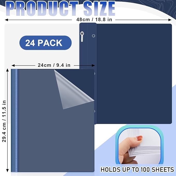 Teling 24 Pcs Clear Front Report Covers - Image 2