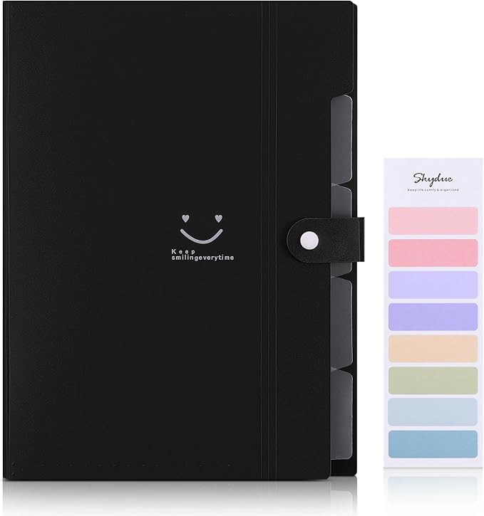 SKYDUE File Folder with 8 Labels, 5 Pockets Accordion Paper Organizer - Image 2