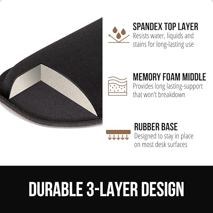 GORILLA GRIP Silky Memory Foam Keyboard Wrist Rest and Mouse Pad - Image 5