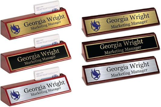 Custom Desk Wedge Name Plate by GemAwards