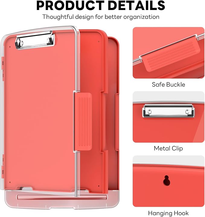 Clipboard with Storage and Pen Holder, Heavy Duty with Dual Compartment - Image 5