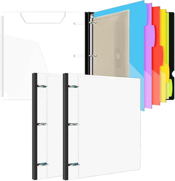 INFUN 1 Inch 3-Ring Telescoping Project Organizer Binder-2PCS, 13 Pocket by INFUN