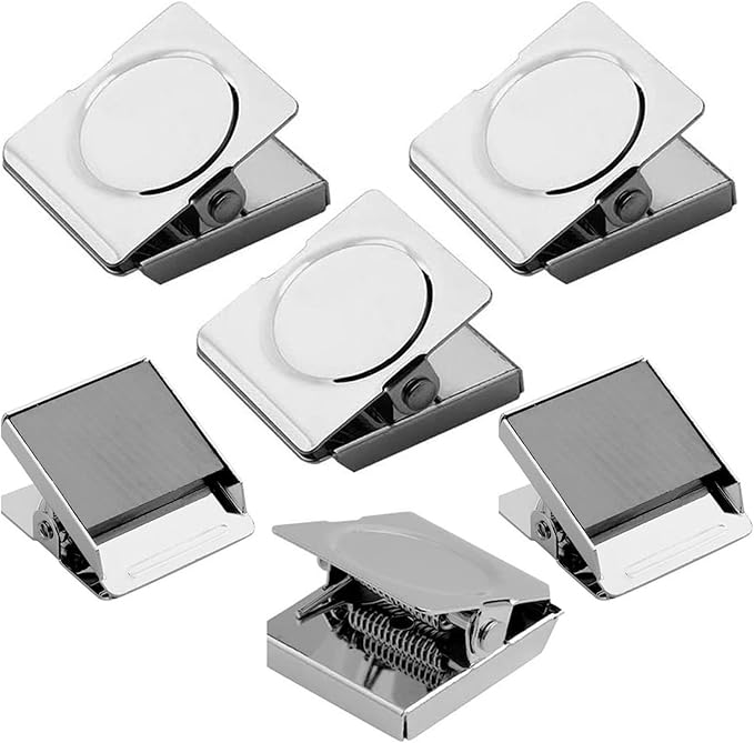 Square Strong Magnetic Clips, 2.3"-6 Pcs, 57 mm, Refrigerator Magnet Clips by Makanu
