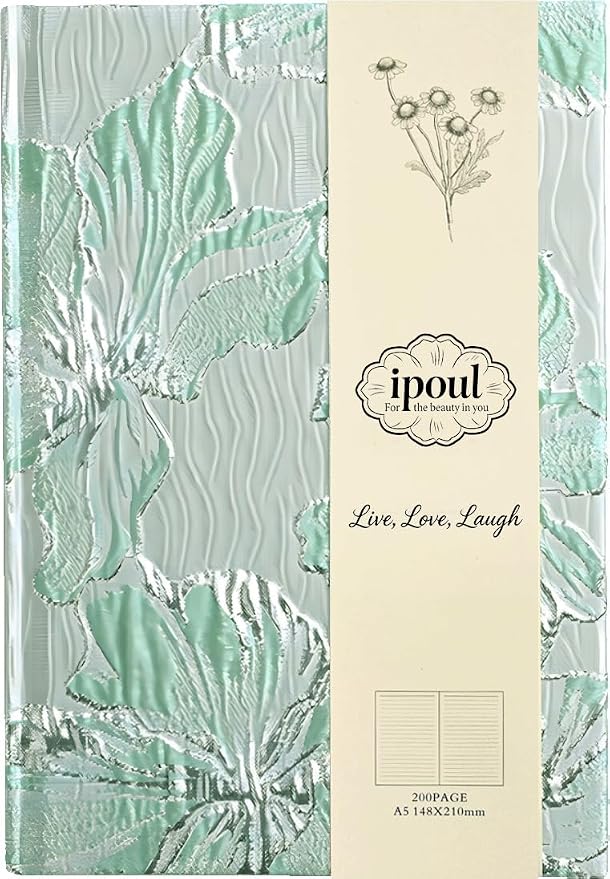 Flower Notebook, Lay Flat, Wide Ruled Pages, Writing Journal by ipoul