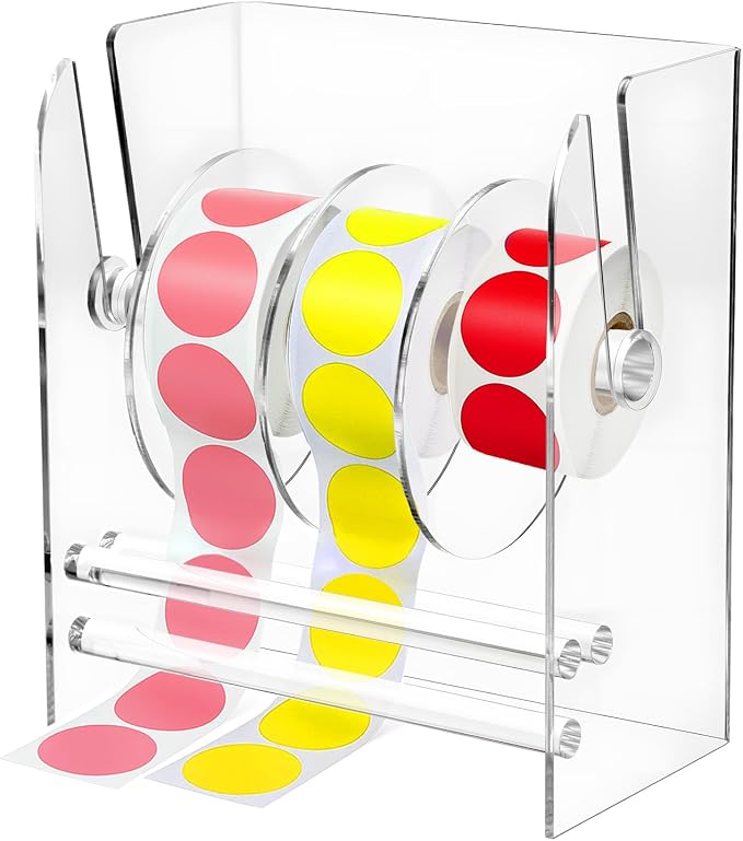 Adjustable Label Dispenser, 4 Disks Sticker Roll Holder Label Dispensers | by Unknown