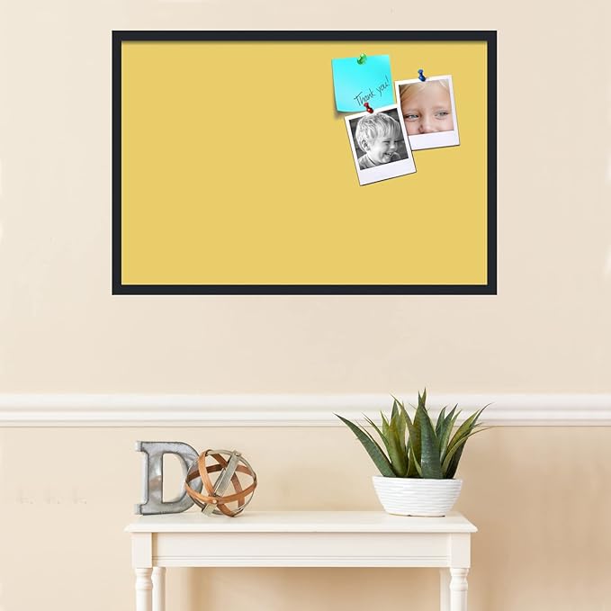 PinPix 36x24 Inch Cork Bulletin Board. This Decorative Framed Pin Board Comes with Honey Pastel Design and a Satin Black Frame. Ideal for Home Office Decor or Message Board (PinPix-1810)-DeskLoop Office