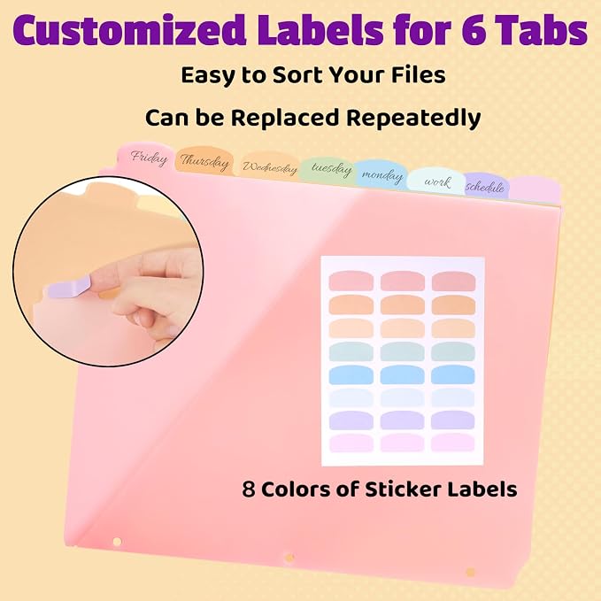 Binder Dividers with Tabs and Pockets, Letter Size - Image 3