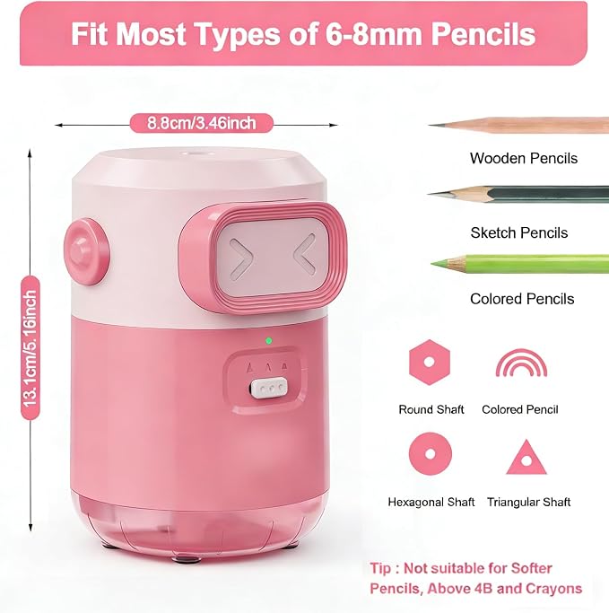 Electric Pencil Sharpener for Classroom Home, Automatic Colored Pencil - Image 2