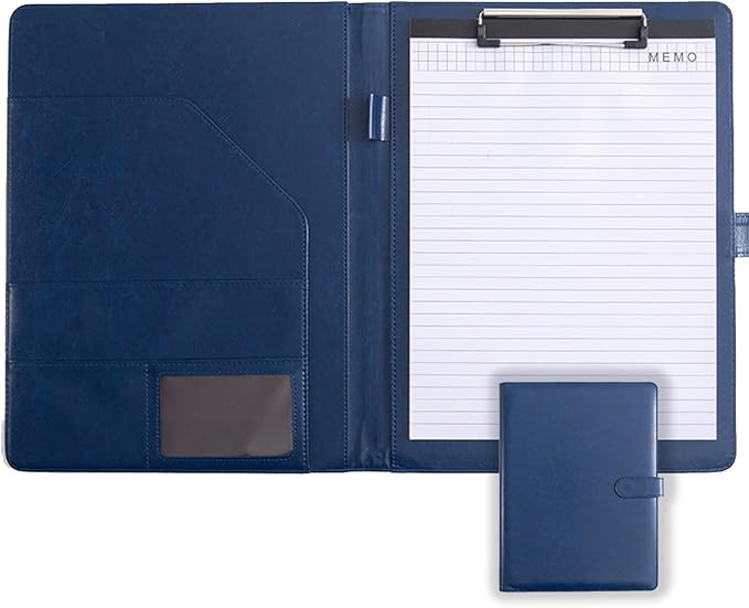 Faux Leather Portfolio with Clipboard – A4/Letter Size Legal Pad Holder by Unknown