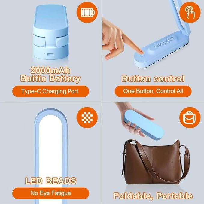 Giryuhd LED Desk Lamp for Office Home & Battery Operated Lamp Rechargeable Lamp - Image 6