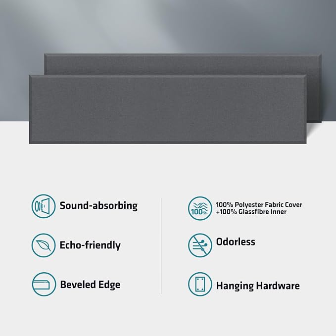 2” Thick Acoustic Panels with Hanging Brackets to the Wall, Medium Grey - Image 7