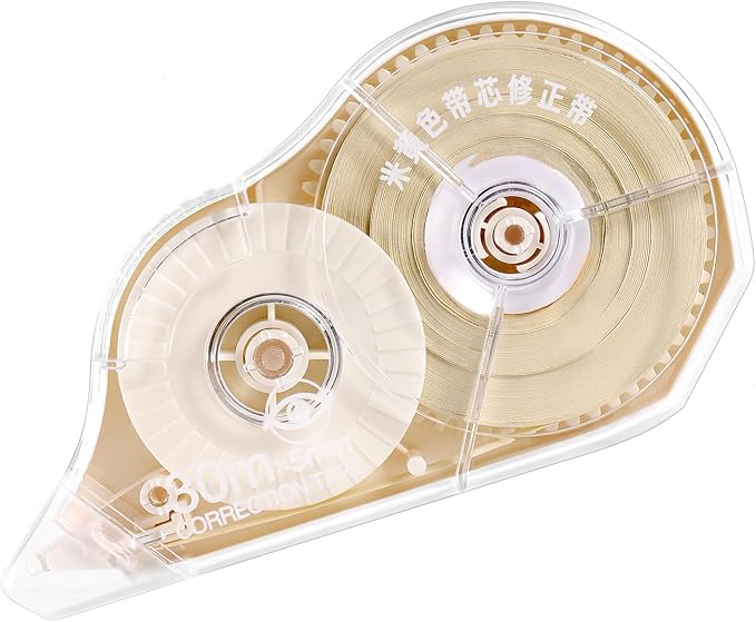 100 Feet Long Cream Correction Tape, Smooth Glide, No Residue, Quick Dry Beige by WISOPTUS