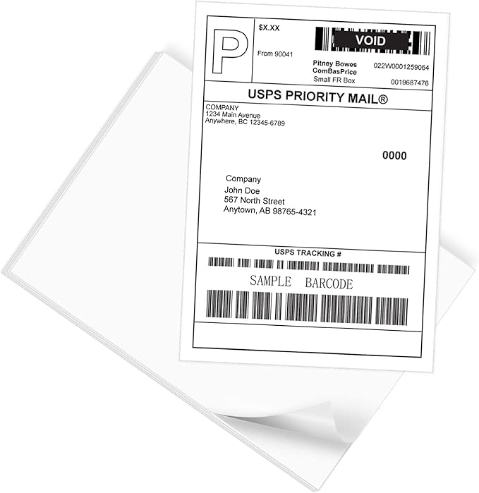 9527 Product 100 Sheets Sticker Labels 8-1/2" x 11" Shipping Address Labels - Image 2