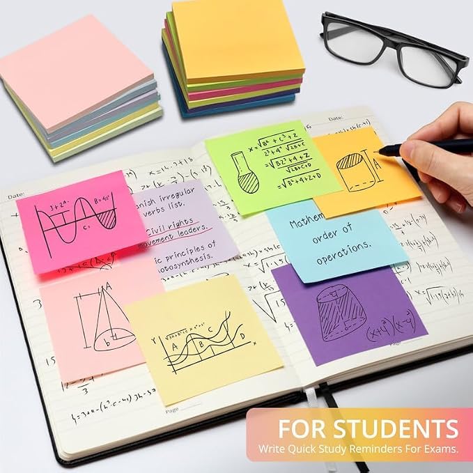 Sticky Notes, 12 Pads, 3x3 inches, Soft Pastel Self-Stick Note Pads, and Daily - Image 7